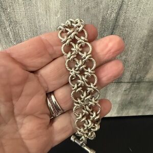 Sterling silver woven chain bracelet vintage 81 grams!